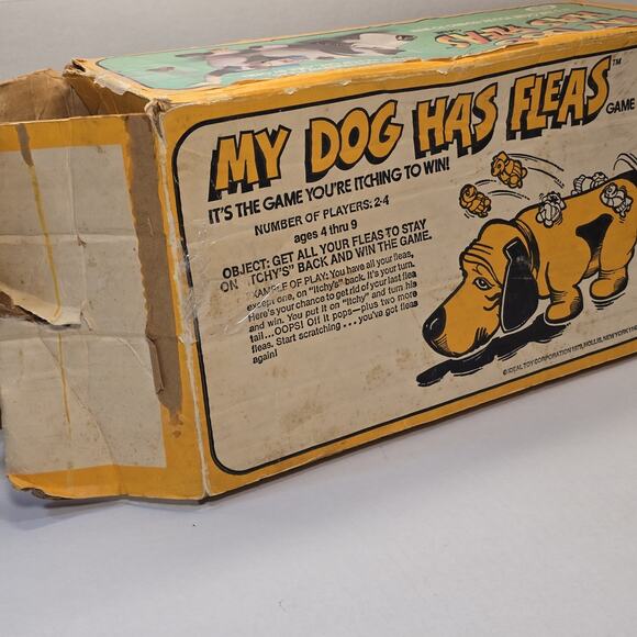 My Dog Has Fleas 1979 Basset Hound Kids Toddler Family Game Box Near Complete - Picture 12 of 12